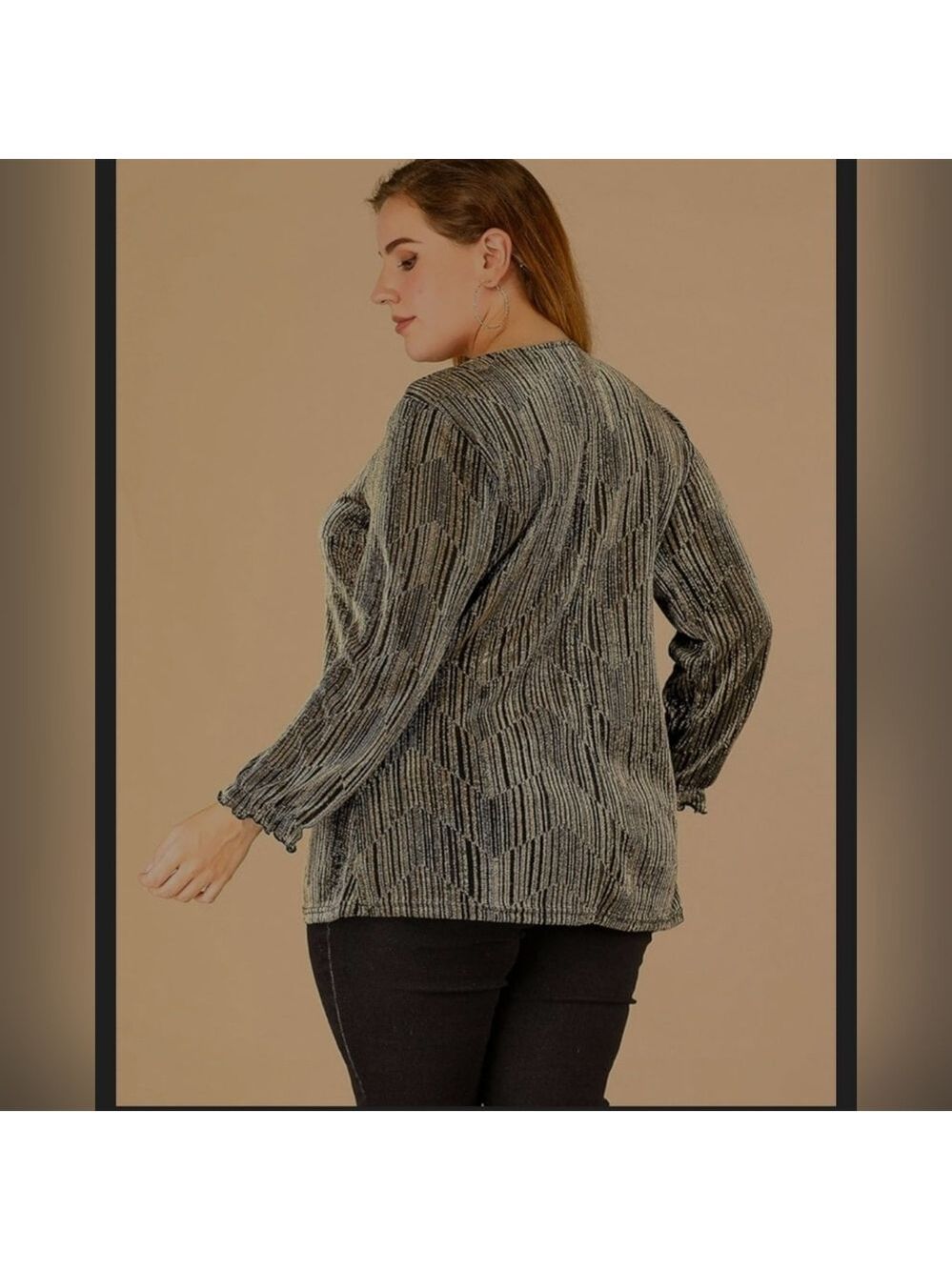 Agnes Orinda | Women's Plus Size Metallic Top | Size 3X - Picture 4 of 15